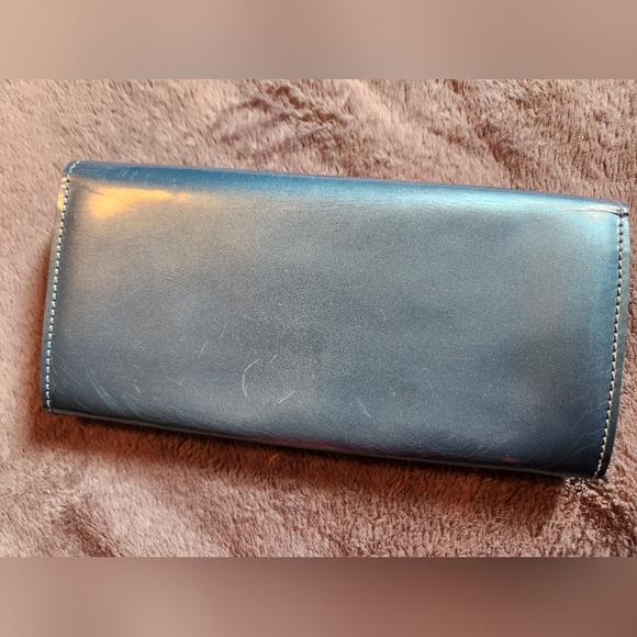 Christian Dior Metallic Blue Patent Long Wallet - Picture 2 of 9